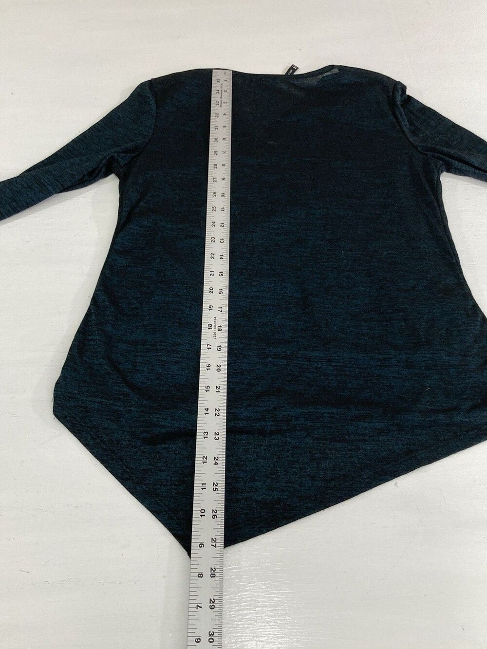 New Directions Womens S Green Sparkle Lagenlook Long Sleeve Blouse Casual Top - Picture 6 of 6